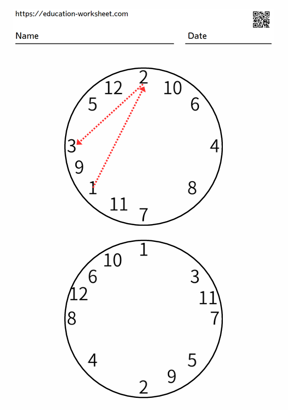 The task is to draw lines to connect the numbers 1-12 in a circle in order^_001